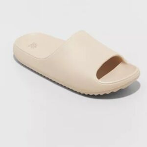 Women's Cream Slide Sandals
